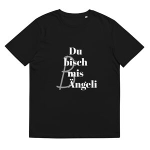 Unisex-Bio-Baumwoll-T-Shirt "Ängeli weisse Schrift"
